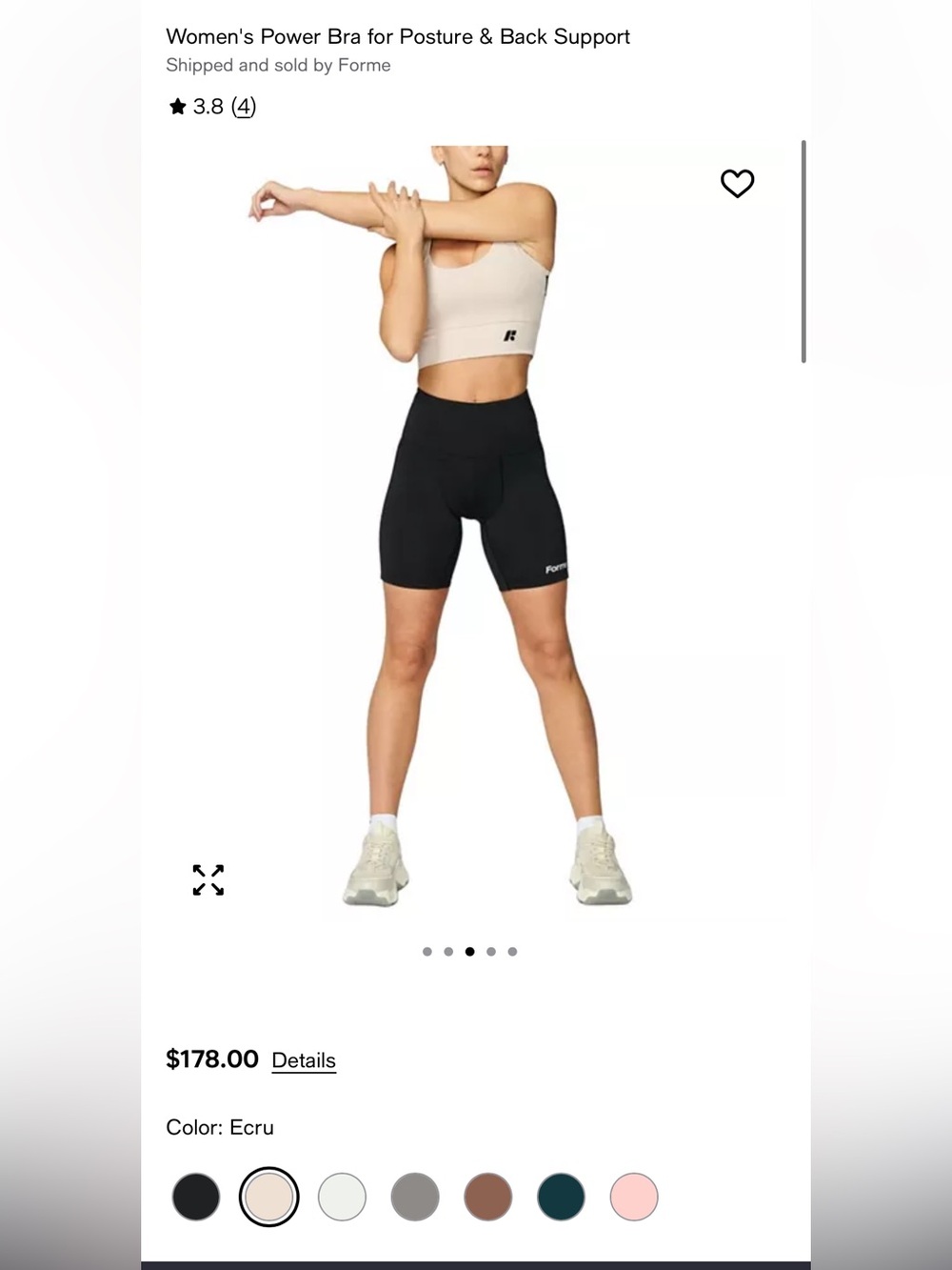 Forme Ecru Power Bra — Supportive Posture Crop Top